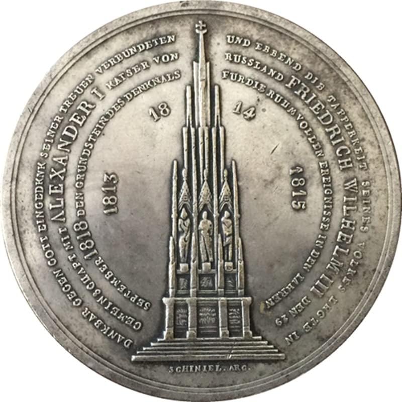 Ruska medalja 1815 antikni zanatski novčić od 50 mm