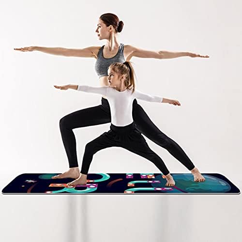 Debela neklizajuća Vježba & amp; fitnes 1/4 prostirka za jogu sa printom abecede iz crtića za Yoga Pilates