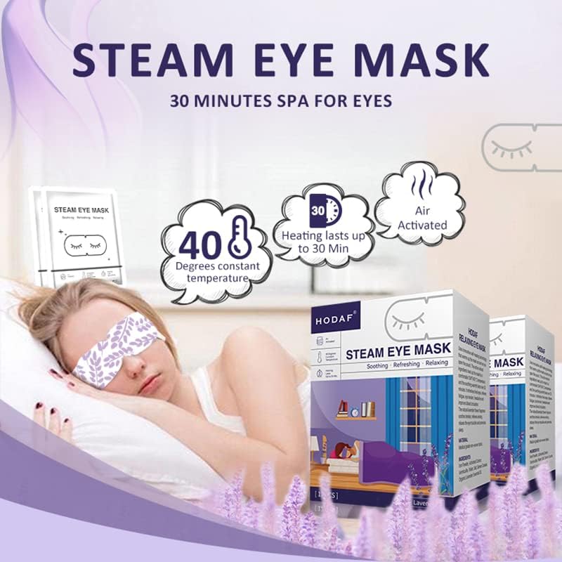 24 pakovanja maske za pare za suhe očiju, opuštajuće maske za tople oči, maske za spavanje za oči za ublažavanje očiju ublažava, za jednokratnu vlažne grijanje za spavanje