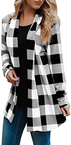 Tunuskat jakna za jaknu Žene Ležerne prilike na dugih rukava Flannel majica Fall Spring rever gumb dolje kardiganski kaputi labavi fit