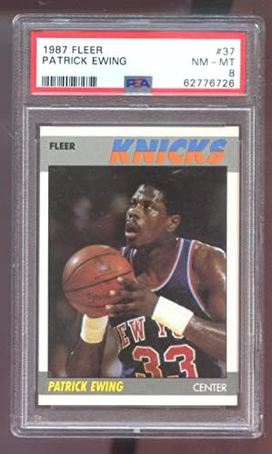 1987-88 FLEER # 37 Patrick Ewing Pat PSA 8 Ocjenjina košarkaška karta NBA 87-88 1988 - Neidređene košarkaške kartice