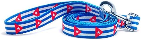Ovratnik za pse i povodac set sa zastavom Kube | Izvrsno za kubanske praznike, posebne događaje, festivale,
