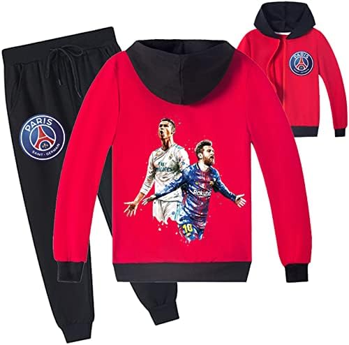 Ateecp Messi i Cristiano Ronaldo patentna jakna i povremene jogger hlače-psg grafički outfits trenerke