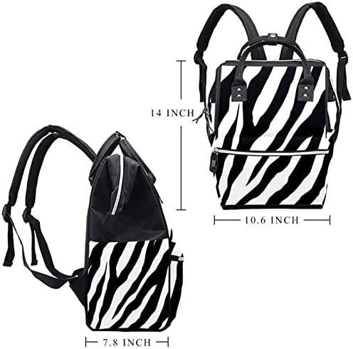 Guerotkr Travel Backpack, Torba za peleni, Ruksak Pelenerine, Crna bijela Zebra Ispis obrasca