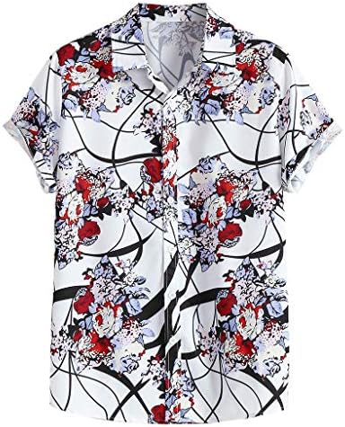 XXBR majice za muške vintage casual comfy gumb na havaju cvijeće tiskane košulje Boho opušteno-fit casual