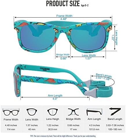 Kokosidske sunčane naočale sa strapom UV400 Zaštita Fleksibilni okvir za djevojčice Dječaci Starost 0-24