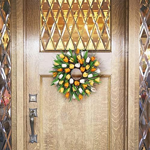 TJLSS tulip vrata visi ventificirani tulip vijenac zid viseći proljetni dekor za vjenčani ukras u prednjim vratima