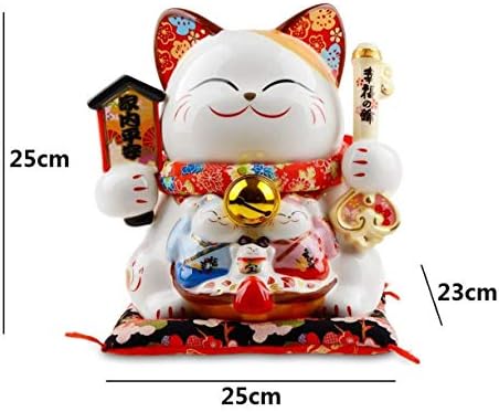 MyingBin porculans liggy bank keramički sretni mačka ukras Feng Shui Dekoracija Privucite mir i sreću, 25 × 23 × 25 cm