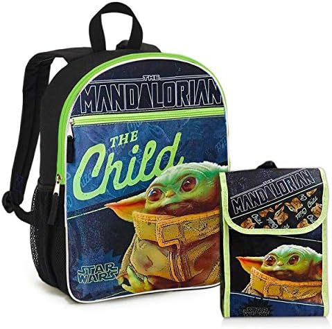 Disney Studio Star Wars Mandalorian ruksak i kutija za ručak paket - 9 komada Baby Yoda velika Školska torba od 16, izolovana torba za ručak, olovke, naljepnice i još mnogo toga