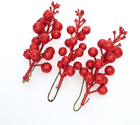 Božićna dekoracija ploda Božićne vijenac Rattan dodaci 15 glave zlatni puder šljokica imitacija trešnje