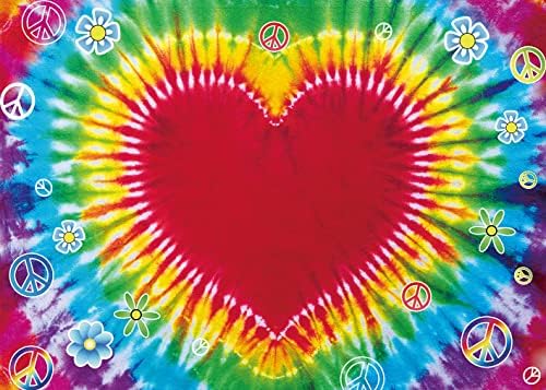 Groovy ljubav i mir pozadina 60s hipi šareni Tie Dye srce cvijet mir Logo pozadina Baby tuš Rođendanska