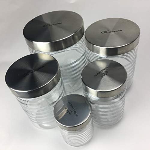 DecorRack 5 prozirnih plastičnih tegli sa poklopcima-bez BPA-plastični kontejneri za skladištenje, kanisteri