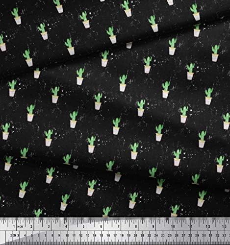 Soimoi Cotton Jersey Fabric Pot & amp ;Cactus Tree Printed Craft Fabric by the Yard 58 inch Wide