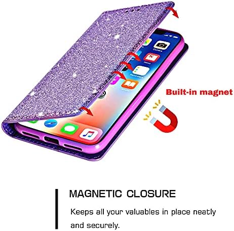 Xyx torbica za novčanik za iPhone 13 Pro Max, Glitter PU Leather Magnetic Flip Folio poklopac za telefon