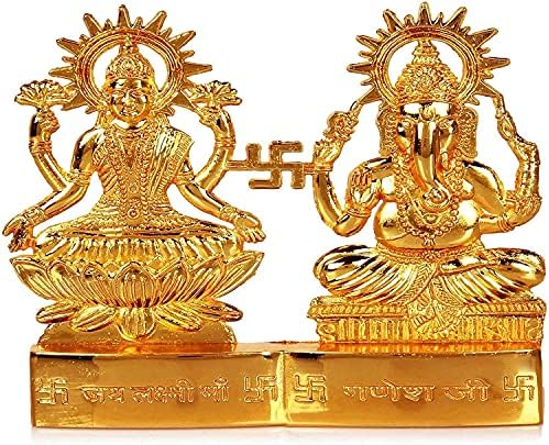 IS4A Lakshmi Ganesh pozlaćena energizirana idola statue figurine vjenčani festival godišnjica diwali puja
