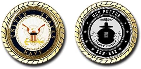 USS Puffer SSN-652 Američka mornarica mornarička podmornička izazovnica kovanica - službeno licenciran