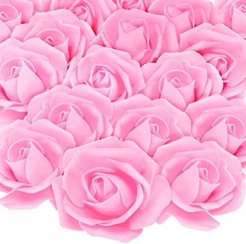Geosar 300 kom. Artificial Rose Cvjetne glave 2,7 inča Real Touch 3D lažne ruže Bulk pjene umjetne ruže