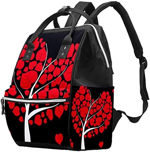 Guerotkr Travel Backpack, Bag za pelene, Backpack Pelenerine, crveno lišće Love Tree