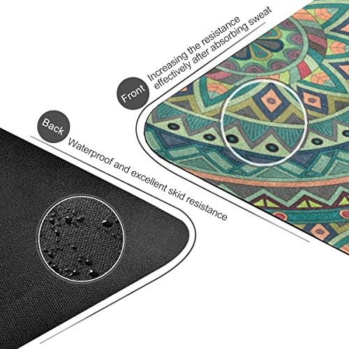 Mnsruu Yoga Mat - cvjetne plemenske štampane neklizajuće prostirke za vježbanje sa trakom za nošenje za