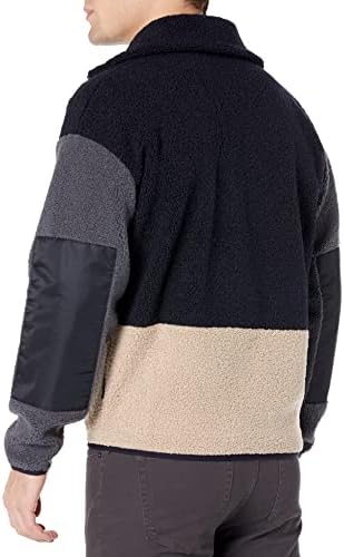 A | x Armani Exchange Muška teddy Fleece kontrastna rukava Zip up džemper