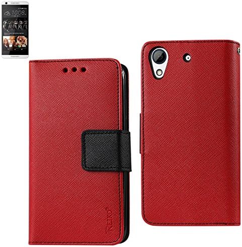 Case Reiko novčanik 3 u 1 za HTC Desire 626 / 626s crvena sa unutrašnjom kožnim materijalom i polimernim
