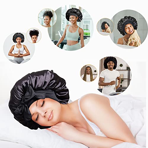 Monnet Queen Hands Bonnets Satin Bonnet Silk Bonnet za spavanje za spavanje za žene kovrčava kosa sa vezom