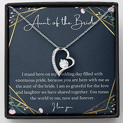 Nakit za karticu poruke, ručno rađena ogrlica - personalizirana ogrlica od srčanog poklona, ​​za tetku venčanja