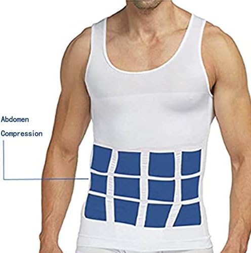 Spremnik za mršavljenje TOP-a za majice za majicu za tijelo za muškarce Slim donje košulje ABS prsluk za vježbanje trbuha, bijela