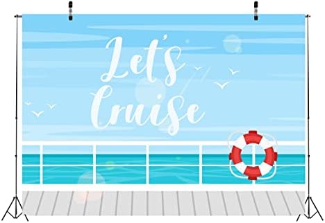 CORFOTO 5x3ft Cartoon Let's Cruise Backdrop Kruzer fotografija pozadina Nautička tema ukrasi za rođendanske