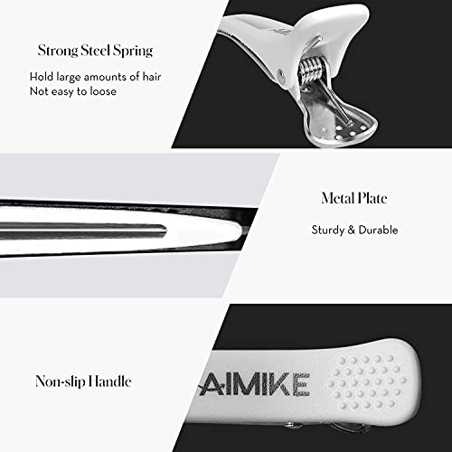 Aimike Pro Clips za preseku, 12pcs non klizač za oblikovanje kose, 6 kom crne i bijele no-trace patke sa