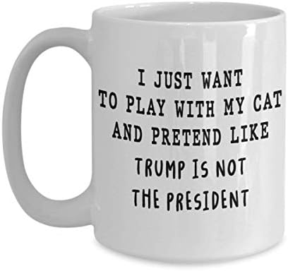 Smiješna šolja za kafu za mačke protiv Trumpa smiješna šolja za kafu, poklon za ljubitelja mačaka, mama