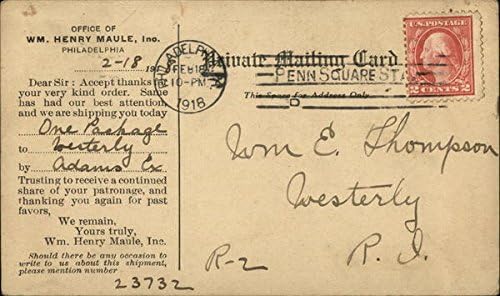 Odjel Za Otpremu Wm Henry Maule, Inc. Philadelphia, Pennsylvania pa Original antički razglednica