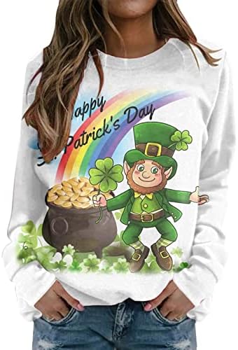 Yubnlvae dan krug St. Patrick za žene Shamrock Comfort posada vrat Plus Veličina odmor spajanje T-Shirt