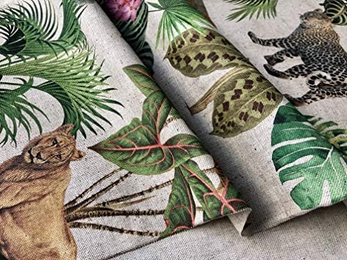 Safari Zoo Afrička životinja digitalna tkanina za štampanje tropska džungla Palma materijal od listova listova