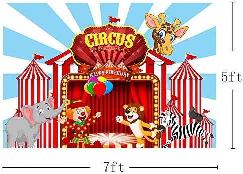 MEHOFOND Circus Birthday Photo Studio Booth pozadina crvene pruge životinje Circus Carnival djeca ukrasi