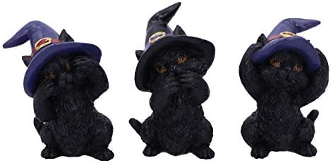 Nemesis sada tri mudra poznavača ne čuju ne, ne govori zlo, figurina zlih crnih mačaka, 9.2cm