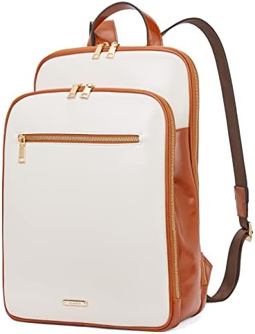 Telena laptop ruksak za žene kompjuterska torba poslovni koledž Casual radni ruksak bež sa smeđom bojom