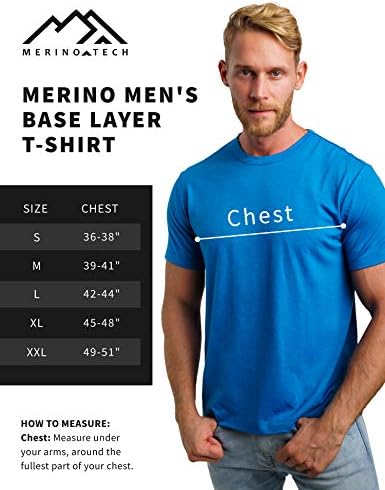 Merino.tech Merino vuna T-Shirt Muška- organska Merino vuna potkošulja lagani osnovni sloj + čarape od vune za planinarenje