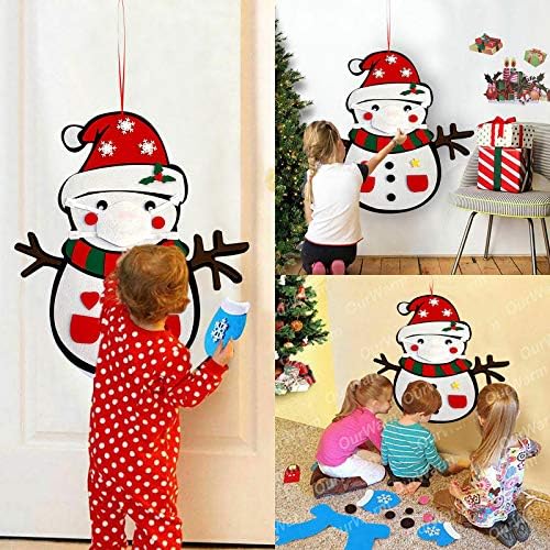 Snjegović maska ​​Kids poklon Diyfelt ornament Božićna igračka postavi viseći zidni dom Decor zima i vijenac