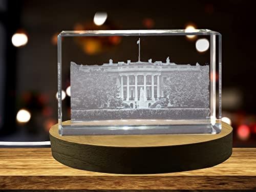 Bijela kuća 3D ugravirana kristal čuva suvenir