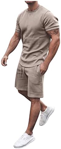 ZhenSanguo Outfits za muškarce 2 komada Postavi ležerne majice kratkih rukava i klasične fit sportske kratke hlače