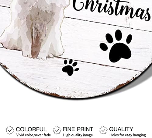 Snjegović božićni vijenac potpisuju psa u šeširu za drvo zrna krug metalna kosilica za božićna vrata ukrase