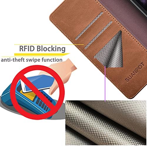 SUANPOT za Samsung Galaxy Z Fold 4 5G novčanik slučaj sa RFID Blokiranje držač kreditne kartice,Flip Book PU kožna futrola za telefon Mobitel Žene Muškarci za Samsung Z Fold4 case