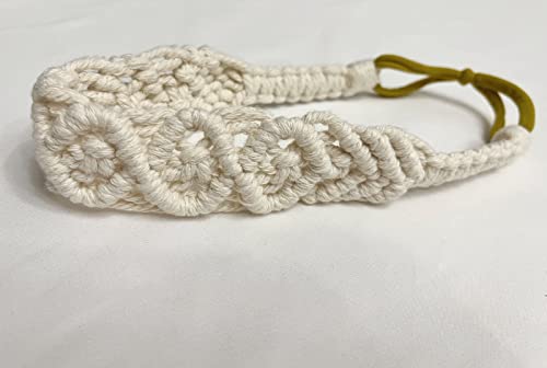 Hixixi 3kom ručno izrađene pletene heklane trake za glavu elastične bez klizanja makrame Boho traka za kosu