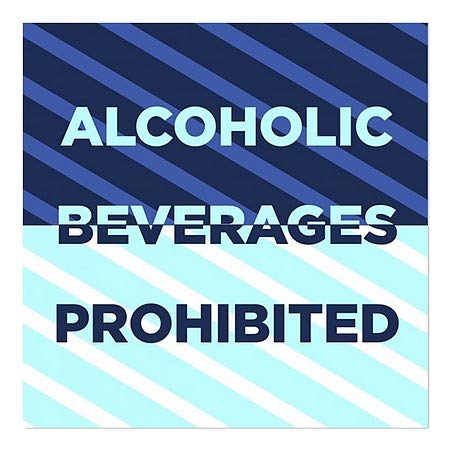 CGsignLab | Alkoholna pića zabranjena - prozori Blue Cling Cling | 16 x16