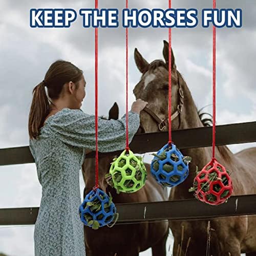 Maxglam Horse Ball, ulagač koza, sijena kuglice za zeko, baca za sijeno, igračka konja, kugla za konja, vesela lopta za konje za kozbu za kozju za kozju za igru ​​i hranjenje