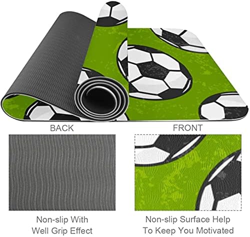 6mm Extra Thick Yoga Mat, Football Pattern Print Eco-Friendly TPE exercise Mats Pilates Mat sa za jogu,