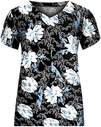 Pamuk kratki rukav pamučni grafički grafički labavi fit opuštena fit bluza majica za žene jesen ljetni salon