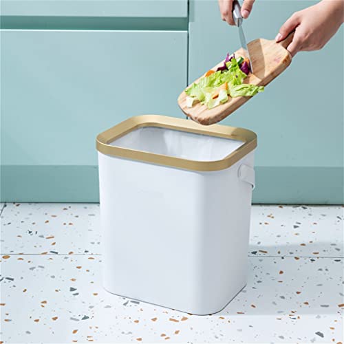 Lysldh Zlatna kamena za smeće za kuhinju Kupatilo Četveronovanje push-tipom plastike uski kantu za smeće sa poklopcem