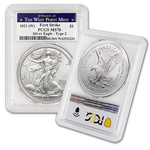 2021 1 oz American Silver Eagle Coins MS-70 by Coinfolio $ 1 MS70 PCGS